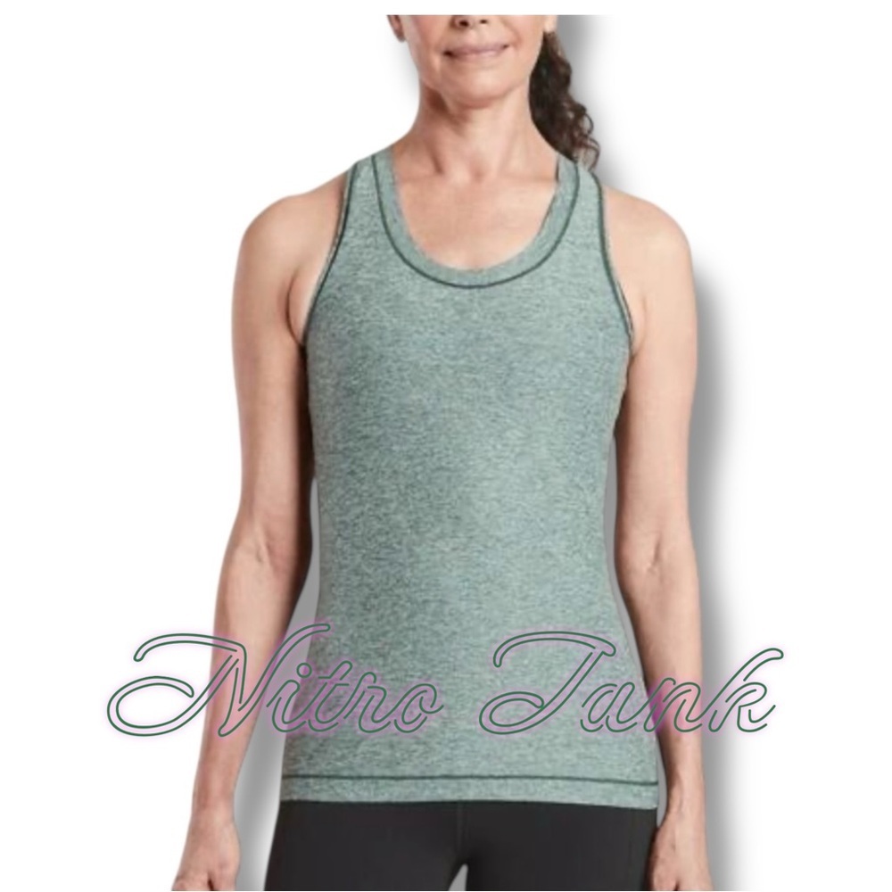 ATHLETA Nitro Heather Tank - Seaweed Snack Plus 2X